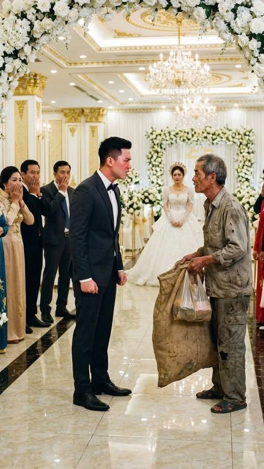 Ông lão ă:n m::ày bất ngờ xuất hiện trong đám cưới bạc tỷ