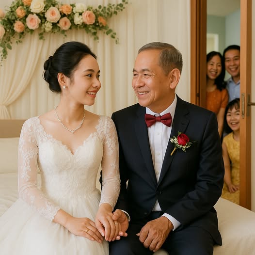 Cả nhà tôi ai cũng mừng cho bố. Bố tôi 60t mới đi thêm bước nữa với cô Hà kém ông 30t. Ngày cưới ấm áp giản dị, đến tối ông vội vã dắt cô dâu vào buồng tân hôn