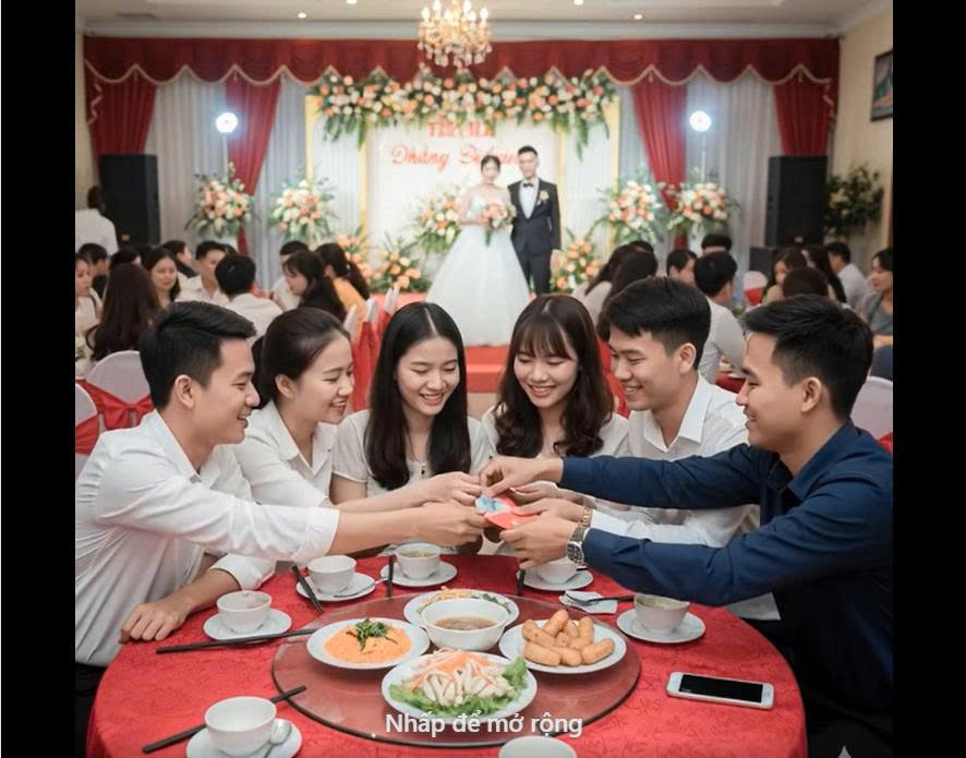 Cả nhóm đã thống nhất sẽ bỏ phong bì 500.000 đồng/người để mừng cưới bạn thân nhưng vừa nhìn thấy mâm cỗ nhà gái bưng ra,