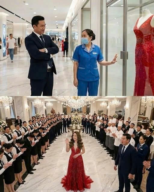 B:ắt gặp vợ cũ làm lao công sau 7 năm ly hôn đang đứng ngắm nhìn chiếc váy sang trọng trưng bày trong tủ kính, người đàn ông m//ỉa m//ai